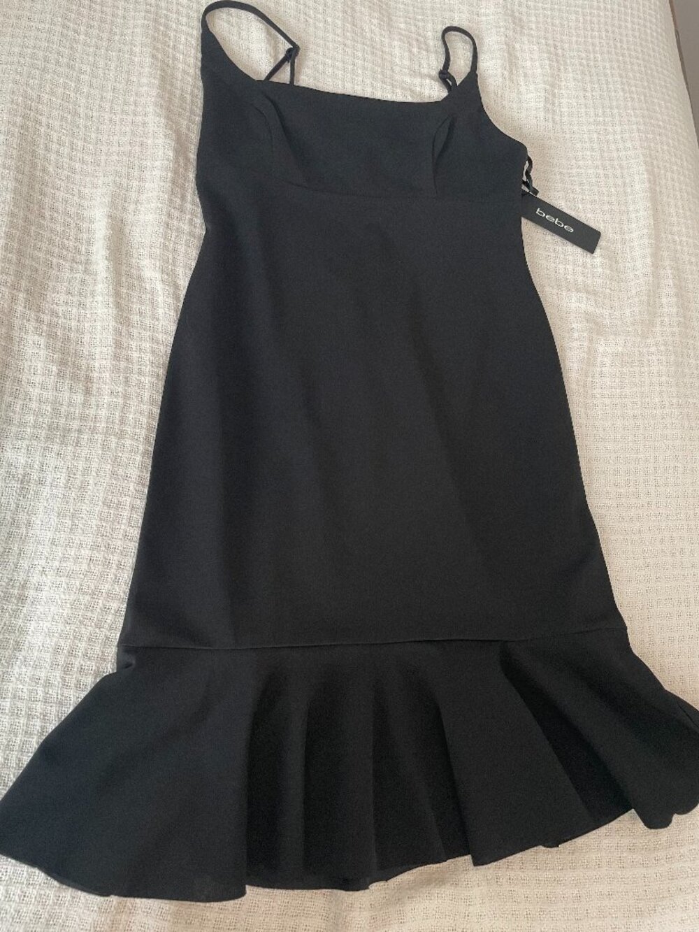 NWT BEBE Little Black Dress Spaghetti Knee Length Small